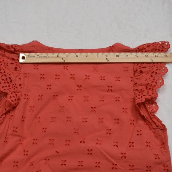 Ann Taylor Loft Babydoll Dress Sz 4 Eyelet Lace Tiered Cotton Cottagecore Boho - Picture 16 of 16